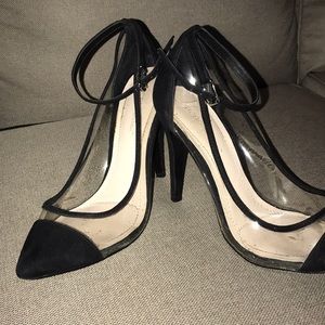 BCBG Clear Ankle Strap Pump